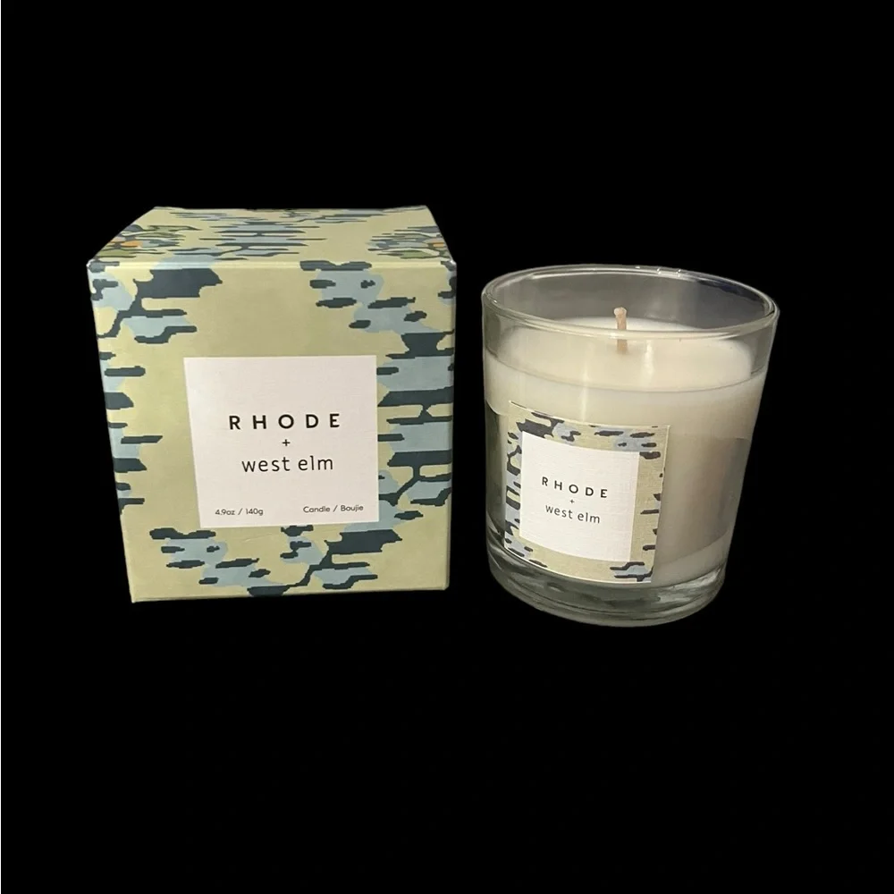 NIB Rhode + West Elm Thistle & Wildflower 4.9 oz Single Wick Scented Candle